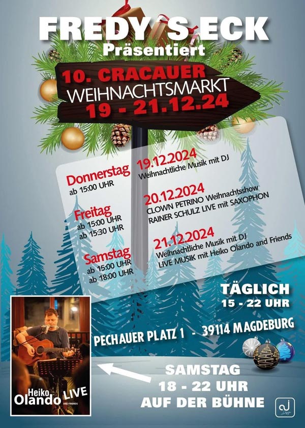 Poster Cracauer Weihnachtsmarkt am Pechauer Platz 2024